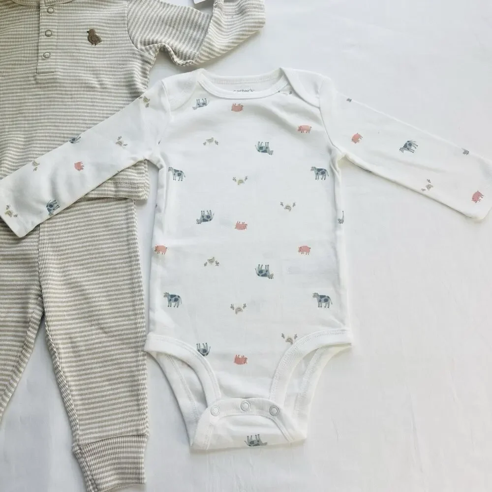 Carter's Baby Boys 3-Piece Bodysuit & Pants Long Sleeves Outfit Set For 6-Month‎